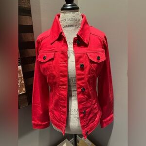 NWOT Wrangler Authentics Red Stretch Jean Jacket